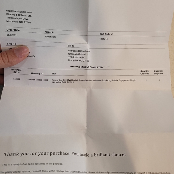 NWT Charles and Colvard moissanite ring engagement - Picture 8 of 12